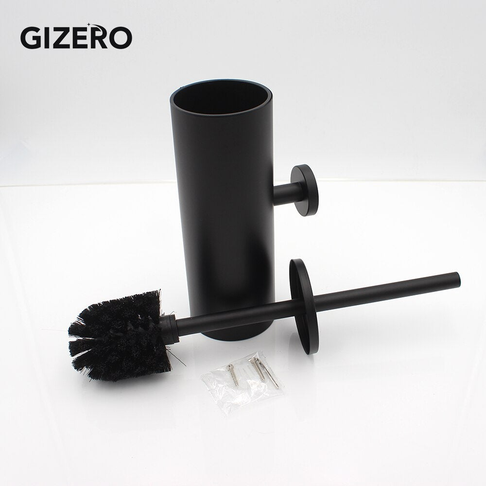 Matt Black Toilet Brush Holder Stainless Steel Cleaning Tool