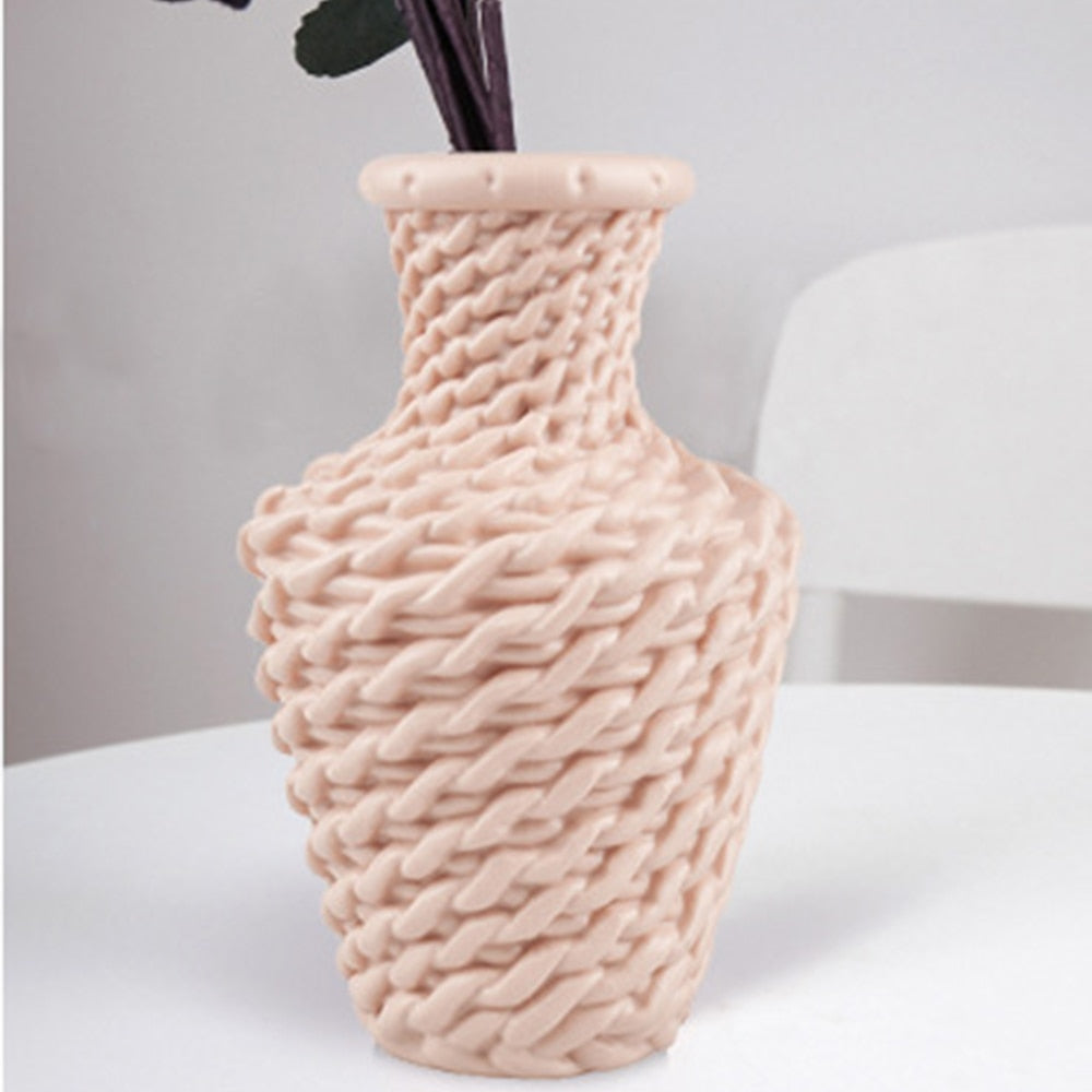 Modern Imitation Rattan Vase Table Flower Arrangement Container