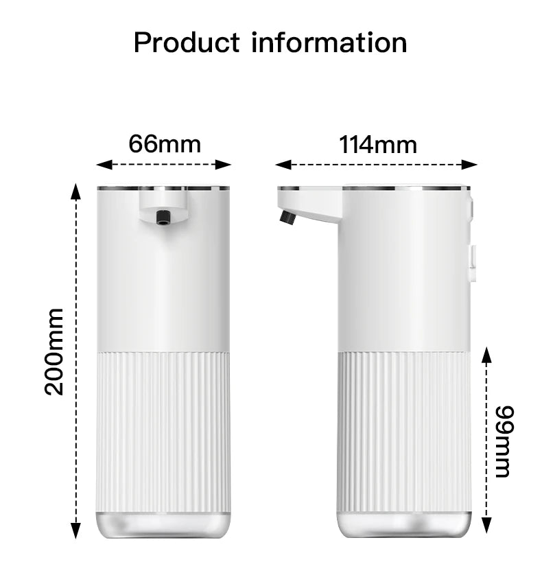 HQ Automatic Soap Dispenser bathroom accessories Automatic liquid soap dispenser 360ML TYPE-C White 4 Level Foam Soap Dispenser