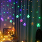 Christmas Light Led Snowflake Curtain Icicle Fairy String Lights Garland Outdoor For Home Garden New Year Party Decoration