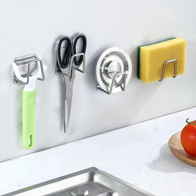 Stainless Steel Kitchen Sponge Storages Sink Drying Shelf Rack