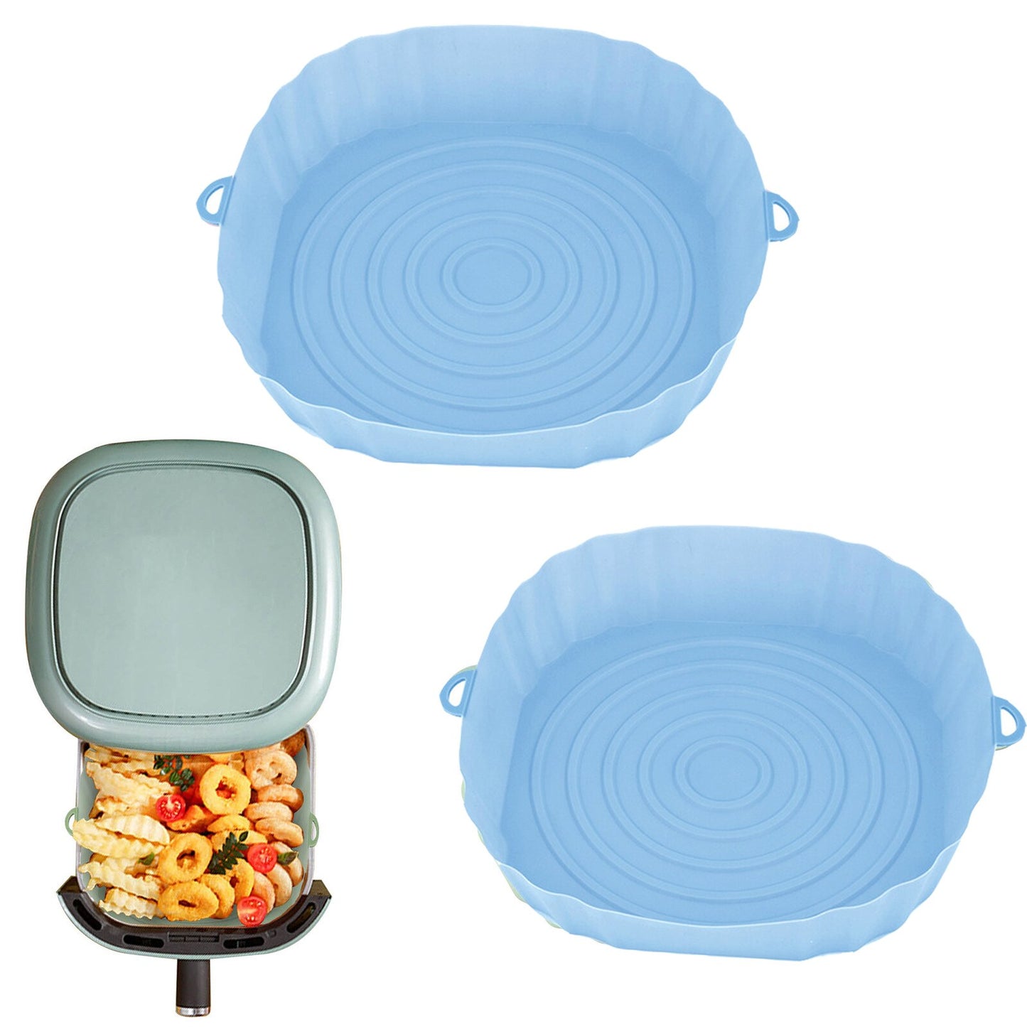 2pcs Silicone Air Fryers Oven Baking Tray