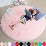 Super Soft Plush Round Rug Mat Fluffy White Carpets For Living Room Home Decor Bedroom Kid Room Decoration Salon Thick Pile Rug