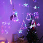 Christmas Decoration LED Star Lamp Festoon Curtain Garland Fairy String Lights Outdoor For Holiday Party 2025 New Year Decor