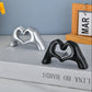 Decoration, Heart Hand Statue Living Room Bedroom Decoration, Love Finger Modern Hand Gesture Sculpture Home Shelf Desktop