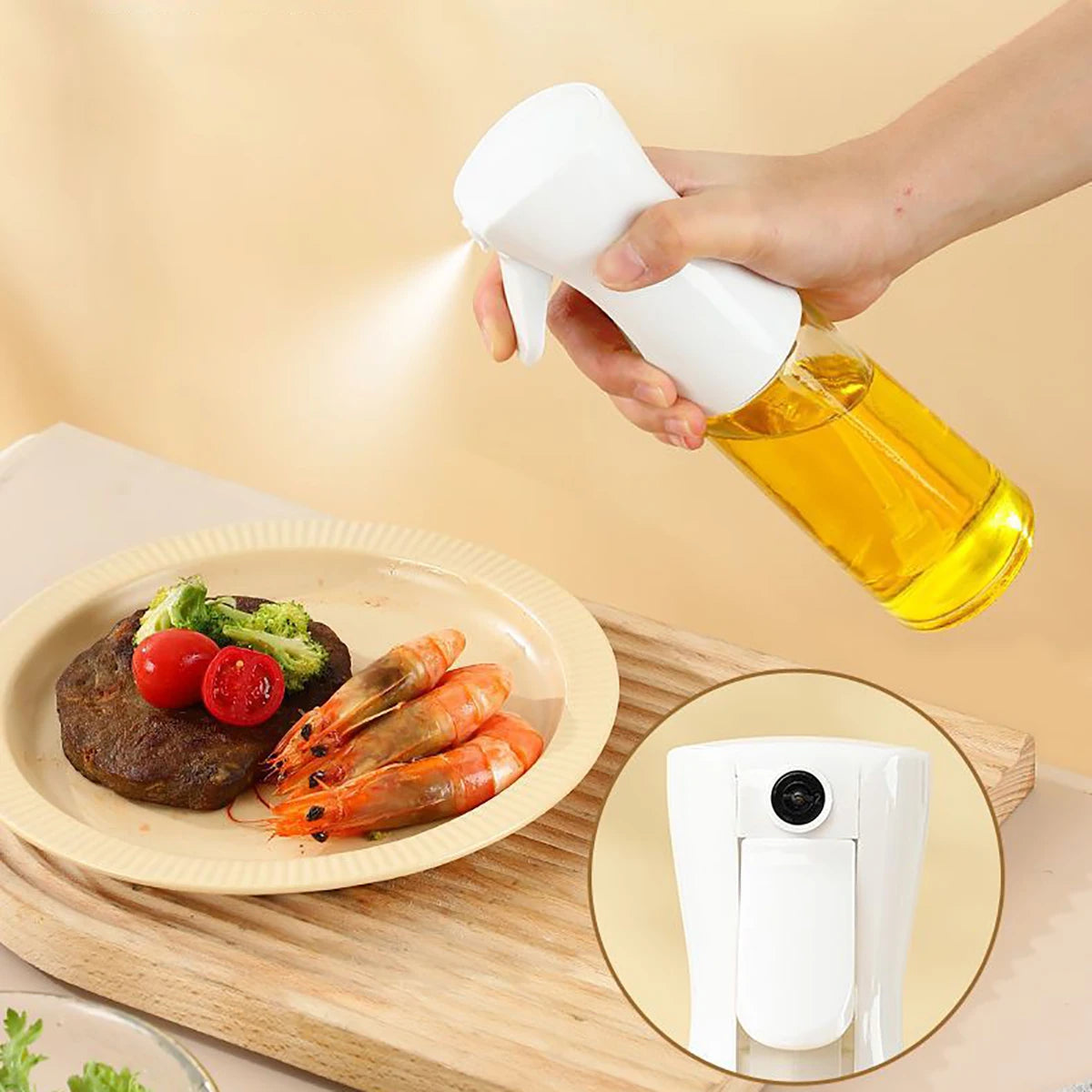 200/300/500ml Oil Spray Bottle Camping BBQ Cooking Olive Oil Sprayer Kitchen Baking Oil Spray Bottle Vinegar Bottle Dispenser