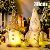 30cm Glowing Gnome Christmas Decorations 2024 Faceless Plush Dolls elf Home Ornaments Navidad New Year 2024 Gift