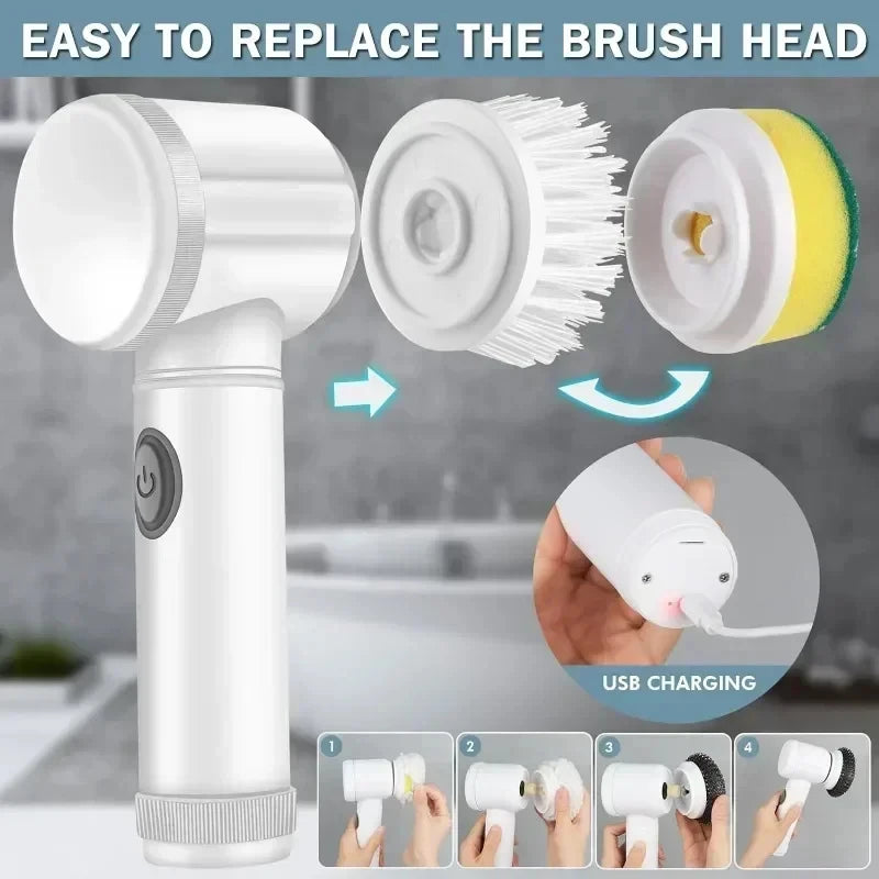 Electric Multipurpose Bathroom/Kitchen Power Spin Cleaning Brush Scrubber