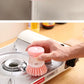 Kitchen Wash Pot Dish Brush Washing Utensils with Washing Up Liquid Soap Dispenser Household Kitchen Cleaning Accessories