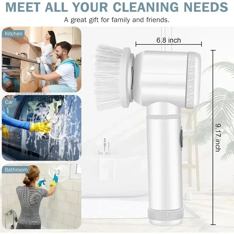 Electric Multipurpose Bathroom/Kitchen Power Spin Cleaning Brush Scrubber