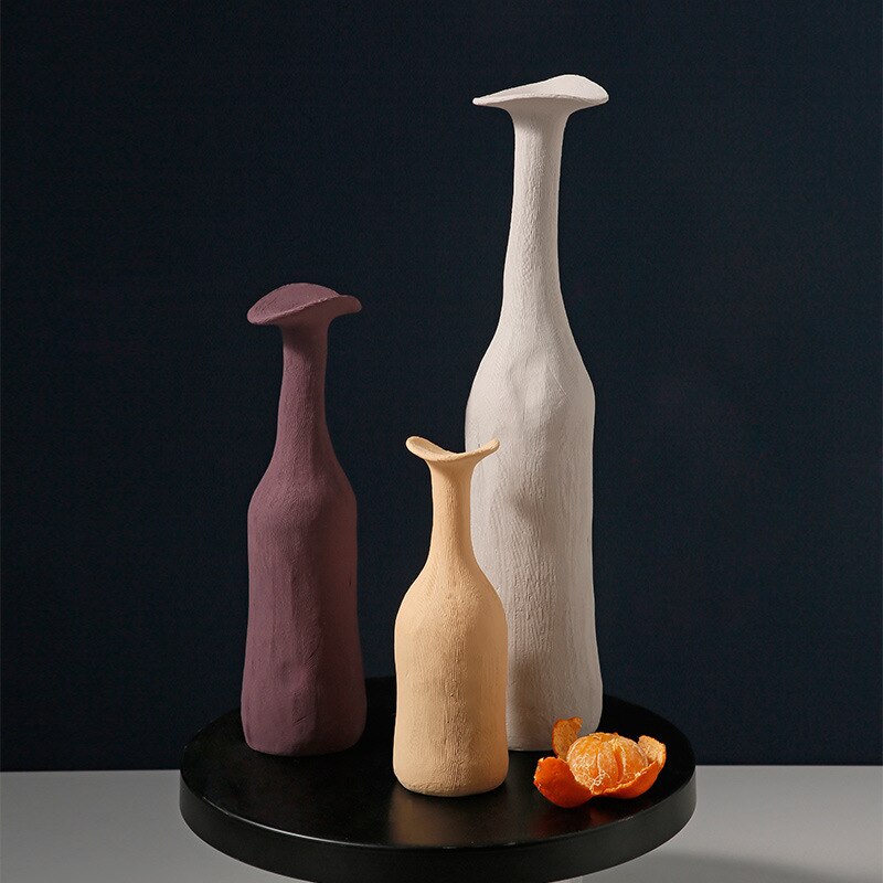 Primitve Simple Modern Home Decoration Morandi Color Vase Art