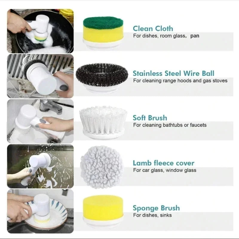 Electric Multipurpose Bathroom/Kitchen Power Spin Cleaning Brush Scrubber