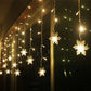 Christmas Light Led Snowflake Curtain Icicle Fairy String Lights Garland Outdoor For Home Garden New Year Party Decoration