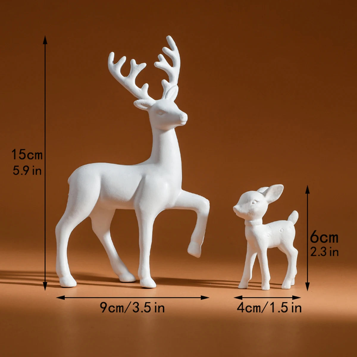 2 Pcs, Room Decor Mother Deer Cute Kids Room Decor Sculptures Kawaii Sculptures Christmas Home Decoration Fawn Figurines