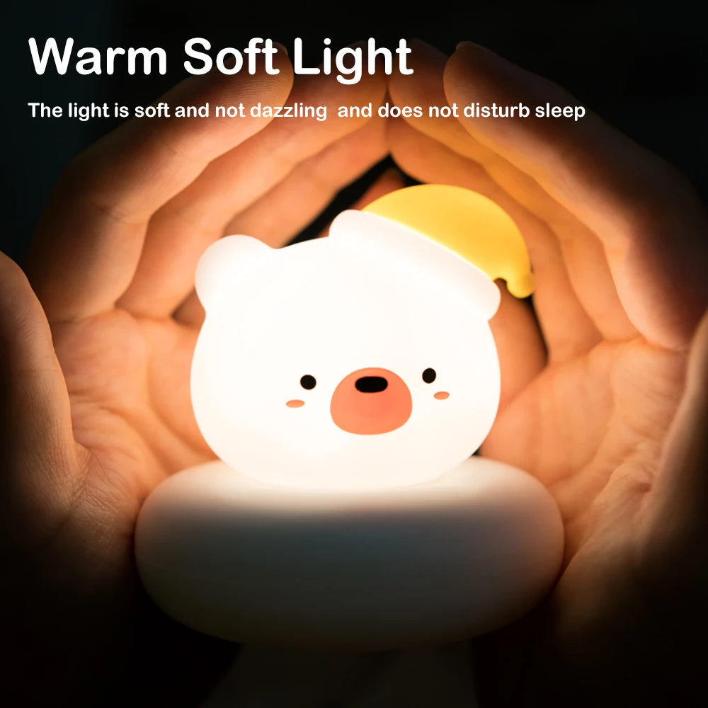 Rechargeable LED Night Light for Kids 3 Level Dimmable Nursery Sleeping Nightlights for Breastfeeding Toddler Baby Decor