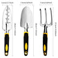 Garden Tool Set 4 Pack With Trowel, Cultivator Hand Rake, Transplant