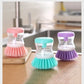 Kitchen Wash Pot Dish Brush Washing Utensils with Washing Up Liquid Soap Dispenser Household Kitchen Cleaning Accessories