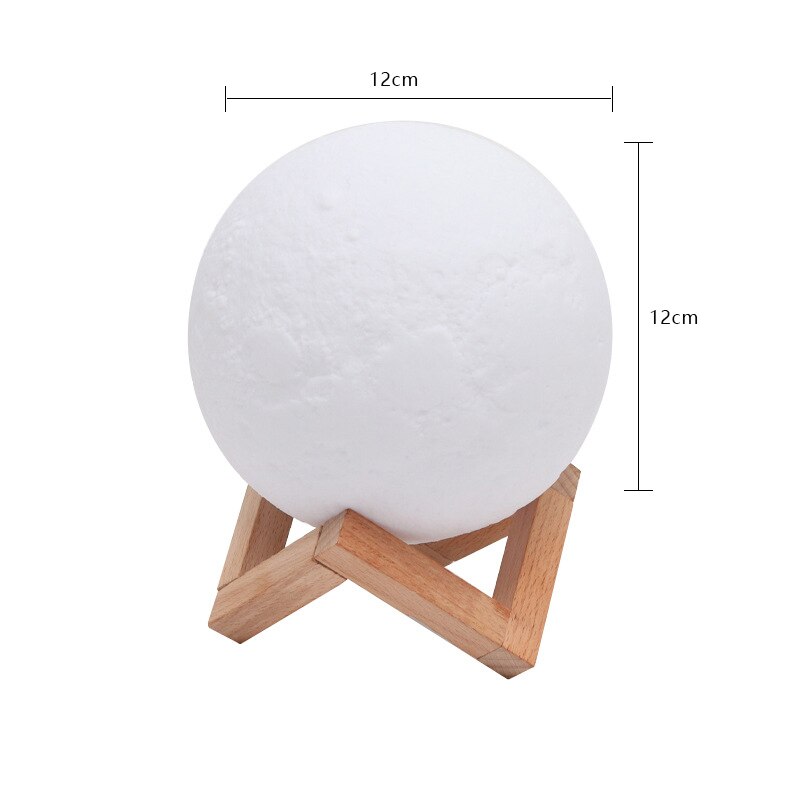 LED 3D Moon Print Night Light Lamp