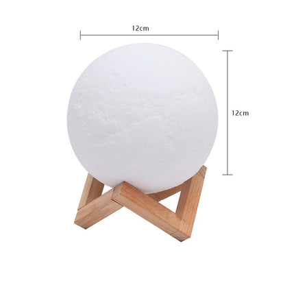 LED 3D Moon Print Night Light Lamp