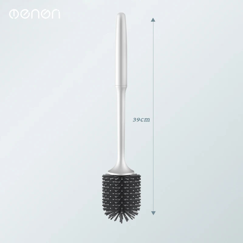 MENGNI TPR Silicone Head Toilet Brush, Wall Mounted Cleaning Brush, Long Handle, Bathroom Accessories Sets