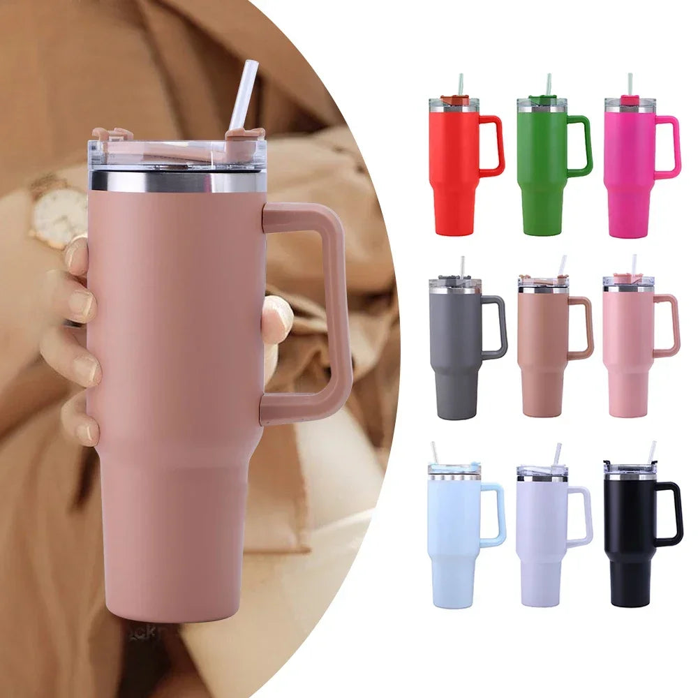 40OZ Large Capacity Portable Stainless Steel Insulation Travel Thermal Mug with Handle