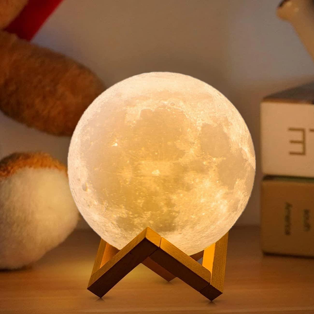 LED 3D Moon Print Night Light Lamp